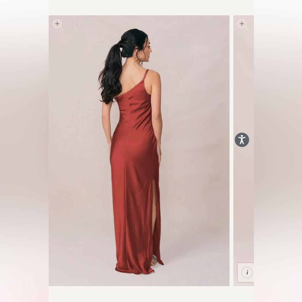 Revelry Jade Satin Dress Cinnamon Rose - Picture 2 of 3